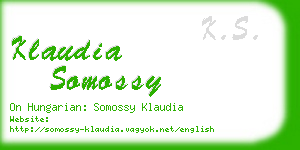 klaudia somossy business card